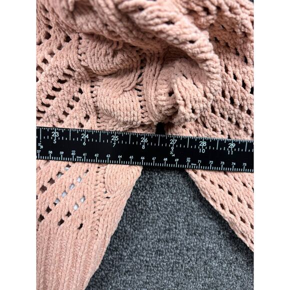 Urban Outfitters Cable Knit Cropped Sweater Womens Size S Dusty Rose Oversized - Picture 7 of 7